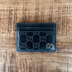 Gucci Black Monogram Card Holder